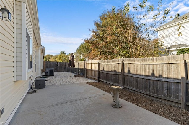 view of patio featuring central AC