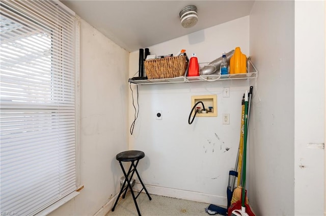 laundry room featuring hookup for an electric dryer and washer hookup