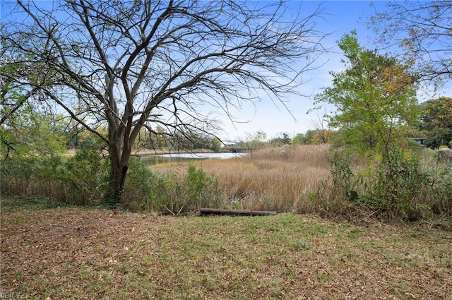 view of yard featuring a water view