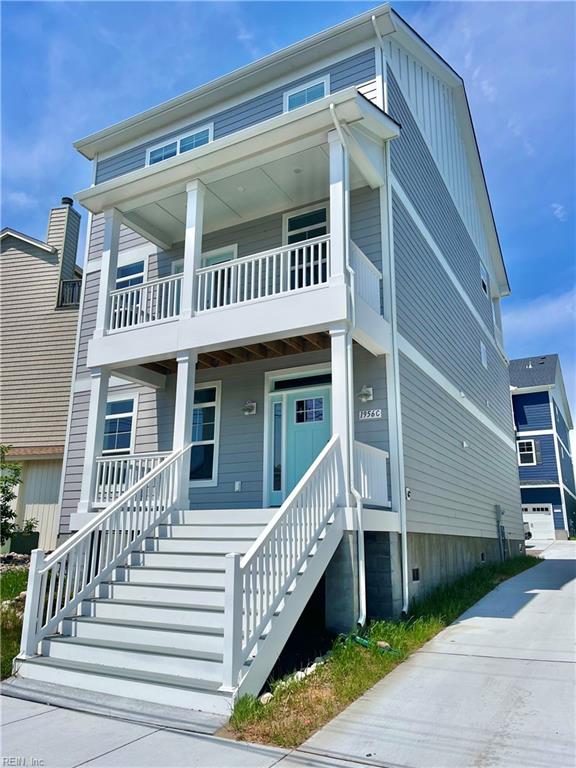 coastal home with a balcony