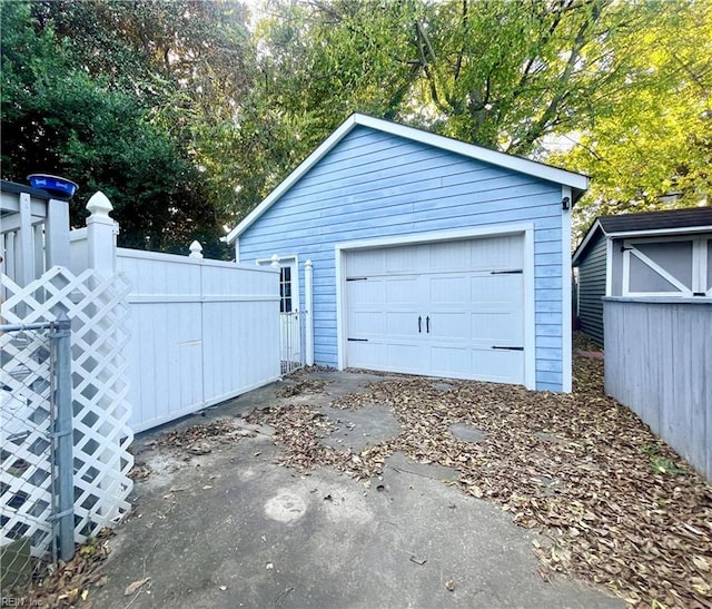 view of garage