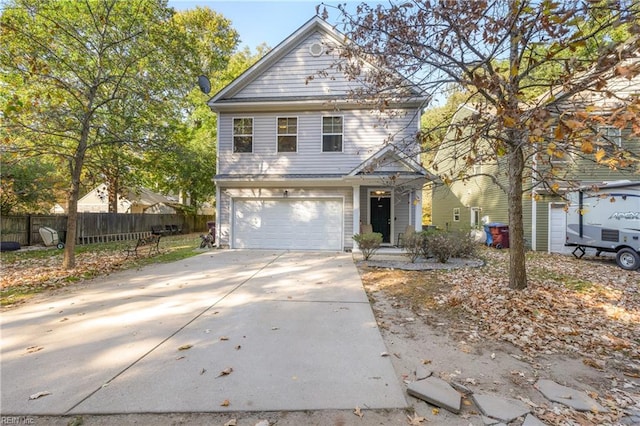 view of front property featuring a garage