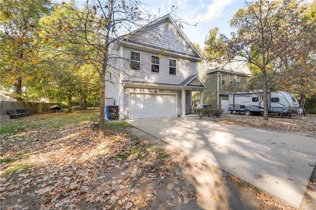 front facade with a garage