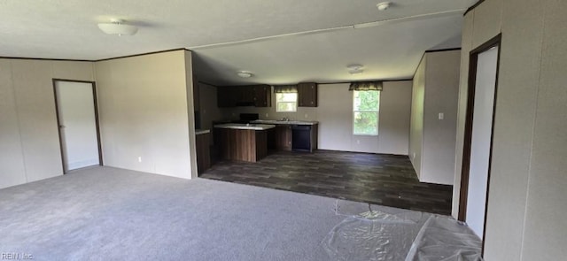 kitchen featuring dark wood-type flooring and a center island