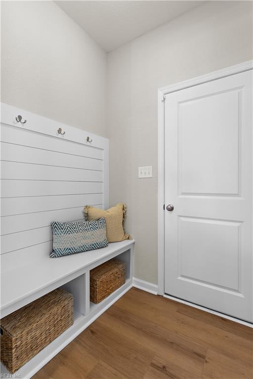 mudroom featuring hardwood / wood-style flooring