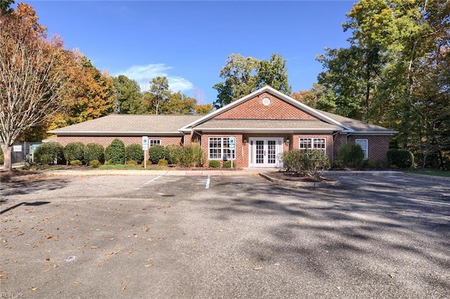 view of front of house featuring french doors