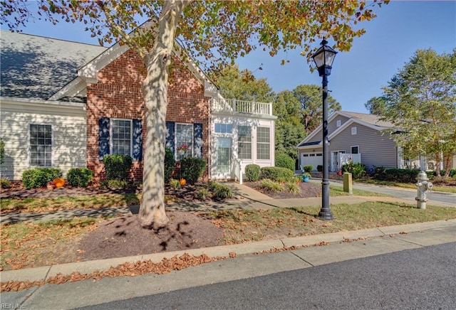 view of front property with a garage