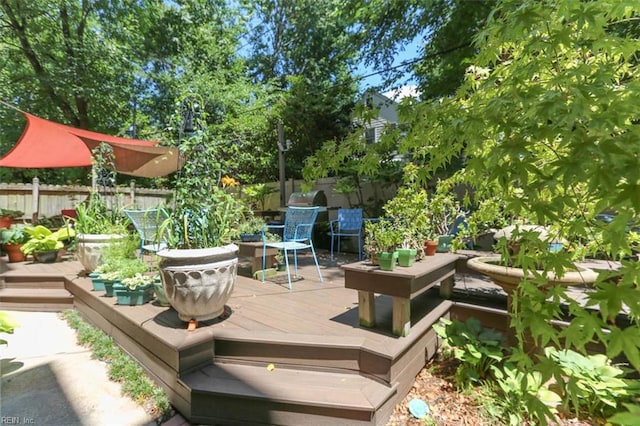 view of patio / terrace with a deck