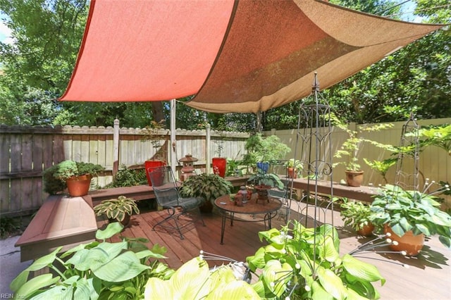 view of patio / terrace featuring a deck