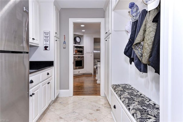 mudroom featuring light hardwood / wood-style flooring