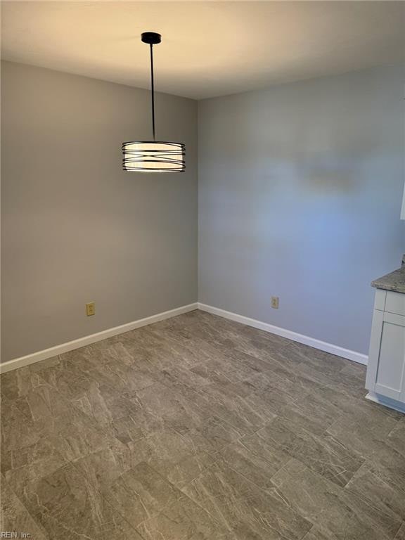 view of unfurnished dining area