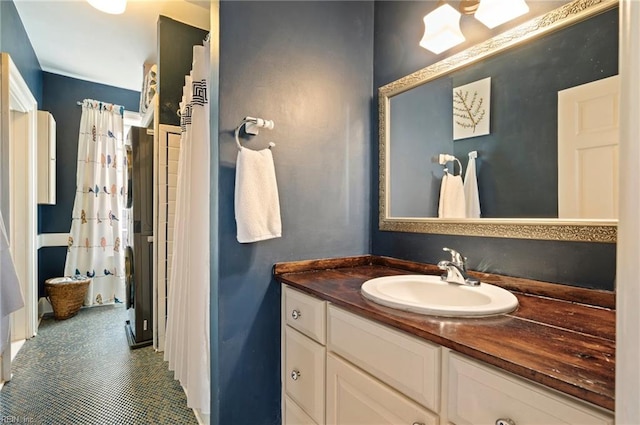 bathroom featuring vanity and tile patterned floors