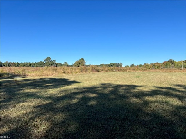 view of yard with a rural view