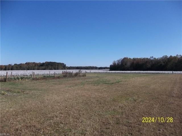 view of yard with a rural view