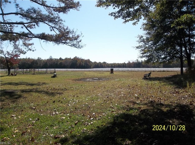 view of yard with a rural view