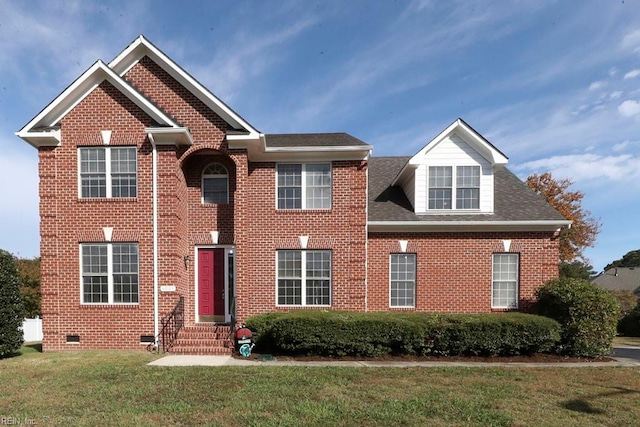 view of front of property featuring a front yard