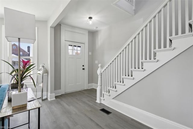 entryway with light wood-type flooring