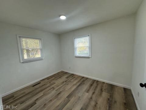 empty room featuring wood-type flooring and a wealth of natural light