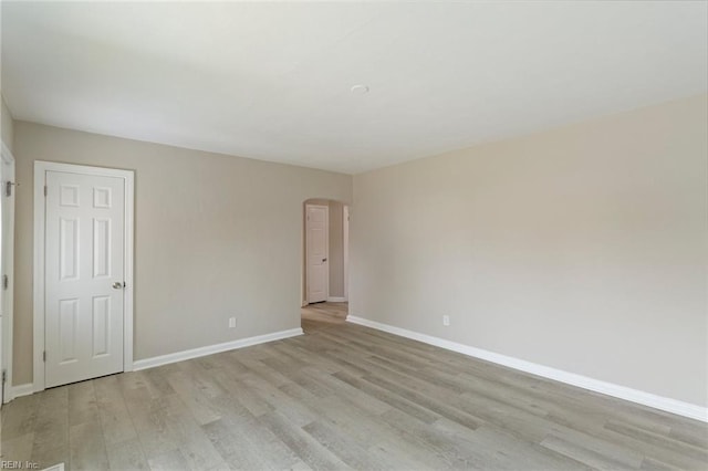 unfurnished room featuring light hardwood / wood-style floors