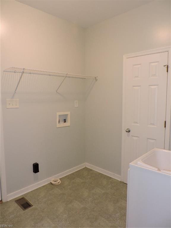 laundry room featuring washer hookup