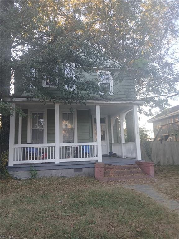 view of front of home with a porch