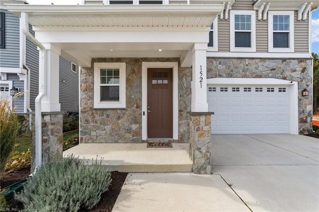 property entrance featuring a garage