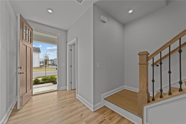 entryway featuring a healthy amount of sunlight and light wood-type flooring