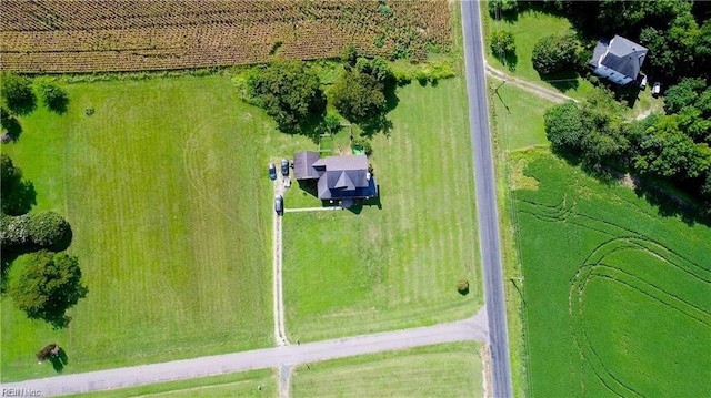 aerial view featuring a rural view