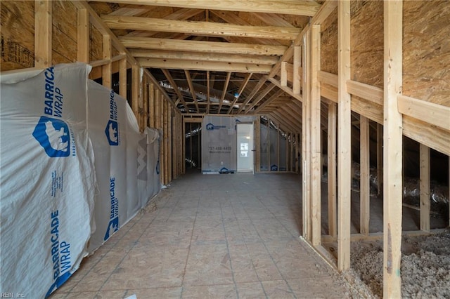 view of unfinished attic