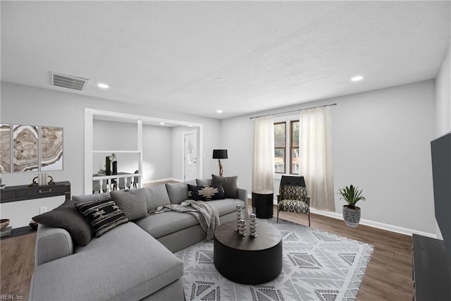 living room featuring hardwood / wood-style flooring