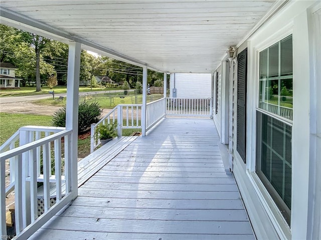 deck with a porch