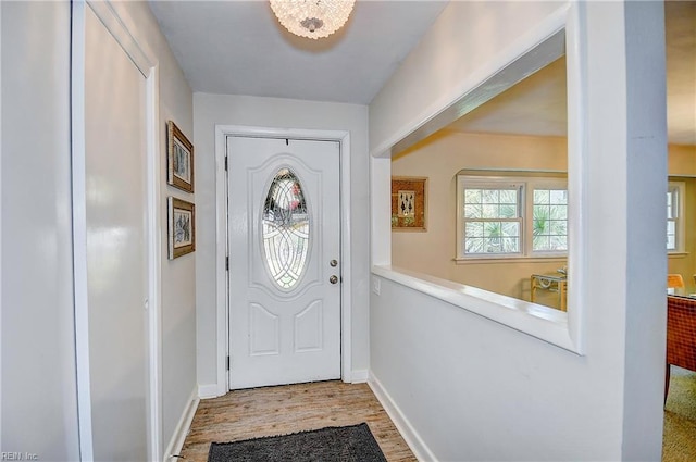 entryway featuring light hardwood / wood-style floors