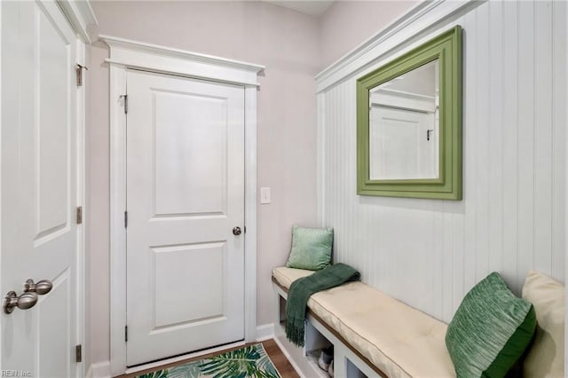 living area with wood-type flooring