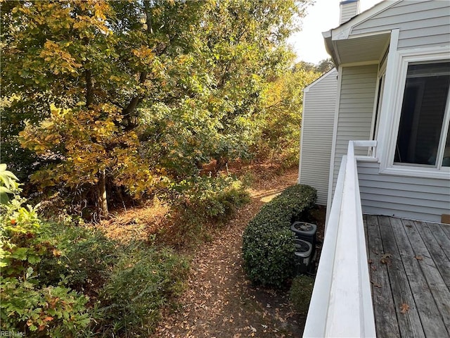 view of yard featuring a deck