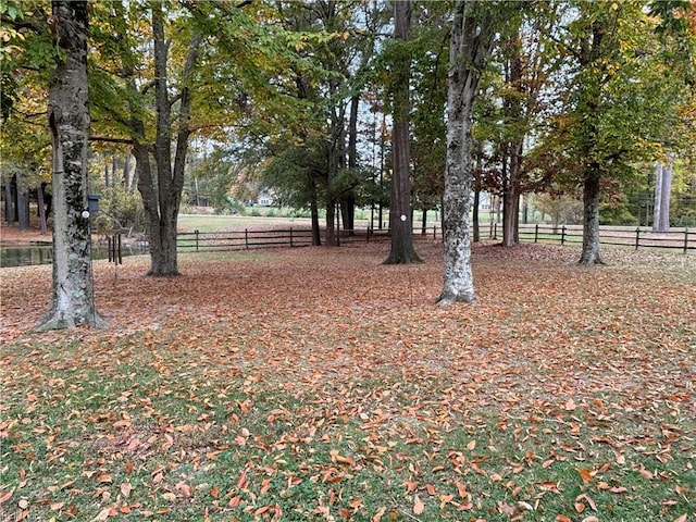 view of yard featuring a rural view