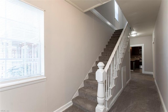 228 Libby St, Hampton, VA 23663 - stairway featuring carpet floors and baseboards