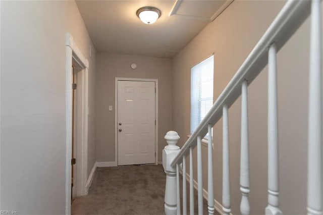 228 Libby St, Hampton, VA 23663 - carpeted foyer with baseboards and stairway