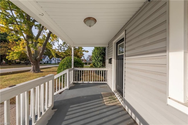 deck with covered porch