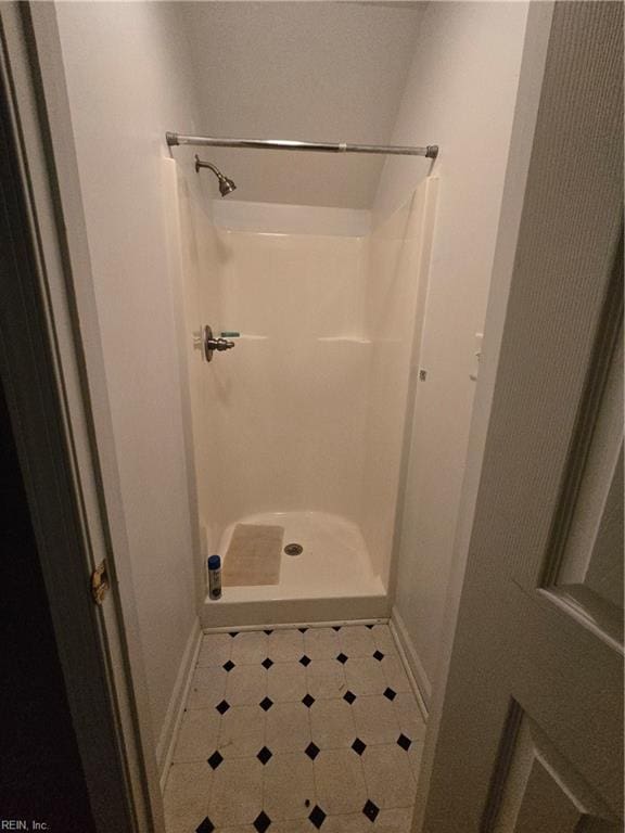 bathroom with a shower