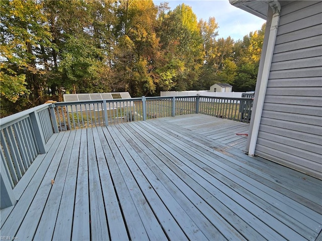 deck with a storage unit