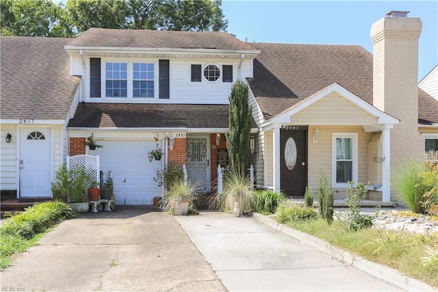 view of front of home with a garage