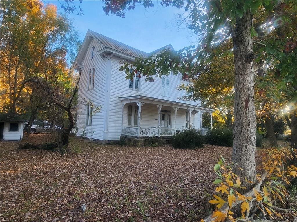 italianate home with a porch