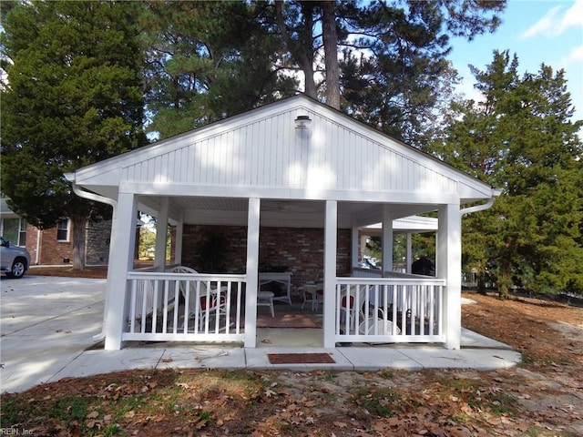 exterior space featuring covered porch