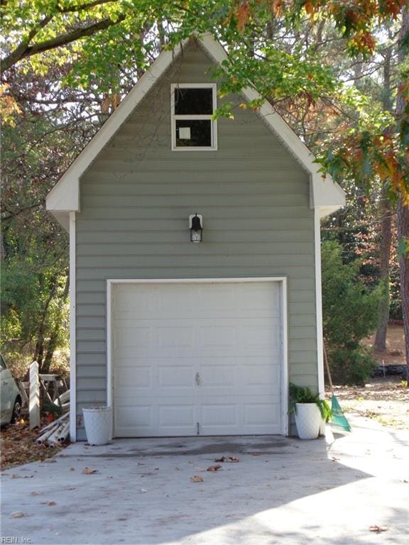 view of garage