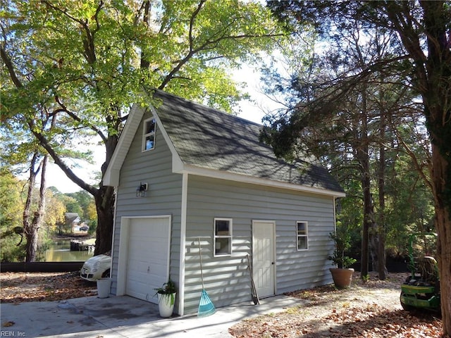 view of garage