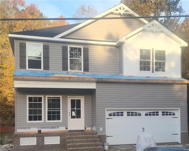 view of front facade with a garage