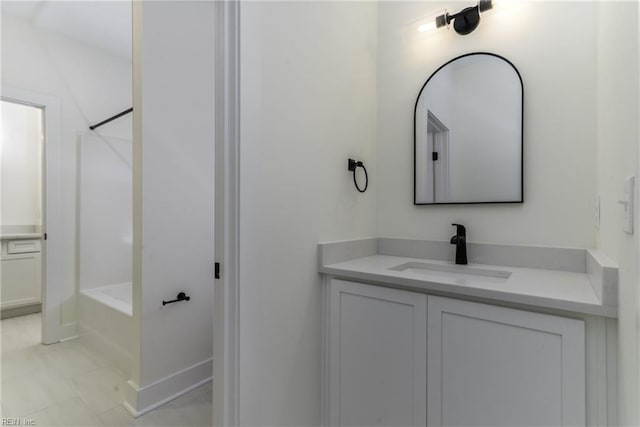 bathroom with vanity and shower / bathtub combination