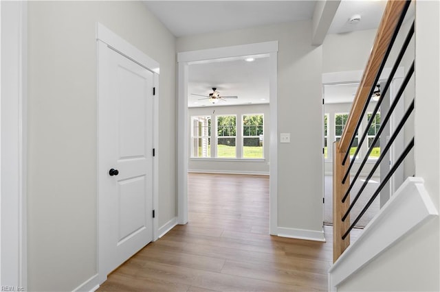 hallway featuring light hardwood / wood-style floors