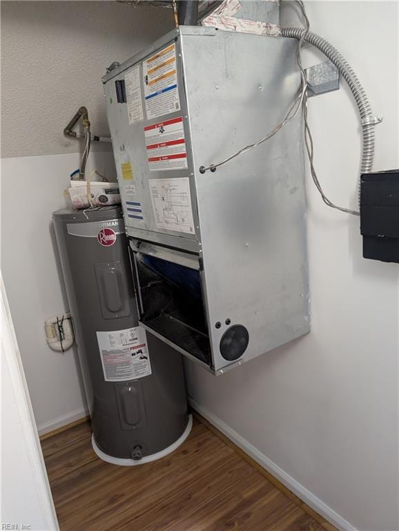 utilities with heating unit and electric water heater