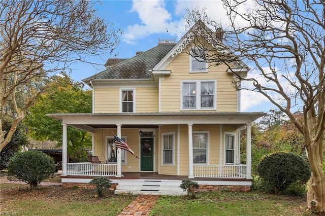 view of front of property with covered porch